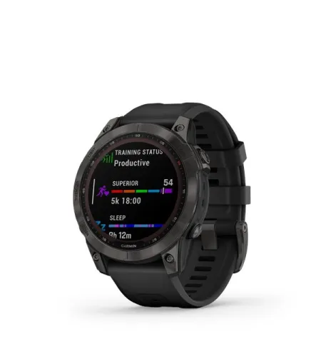 fenix 7 Sapph Solar, Carbon Gray DLC Ti w/Black Band, EMEA