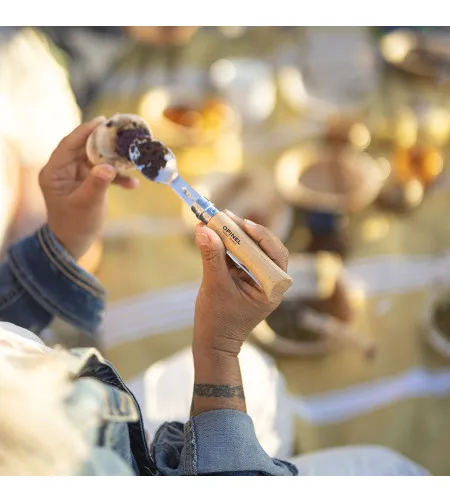 Nuga Nr.8 Roostevaba teras, Piknikukomplekt kahvli ja lusikaga, Opinel