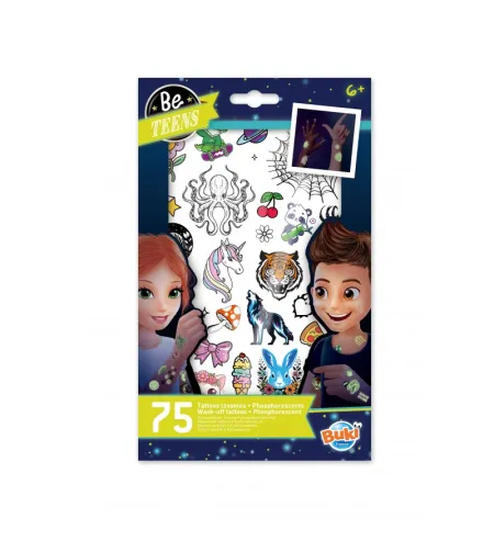 75 wash-off tattoos - phosphorescent, Buki