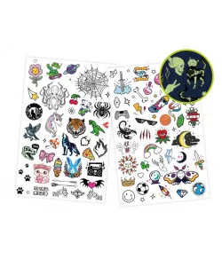75 wash-off tattoos - phosphorescent, Buki