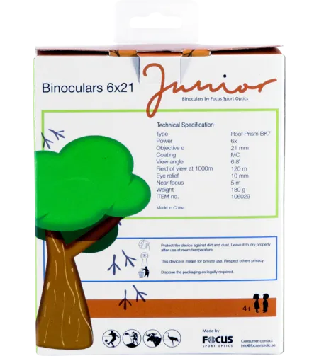 Focus Junior 6x21 Binoculars Blue Grey