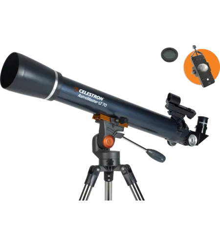 Телескоп Celestron Astromaster LT 70AZ с адаптером для телефона и лунным фильтром.